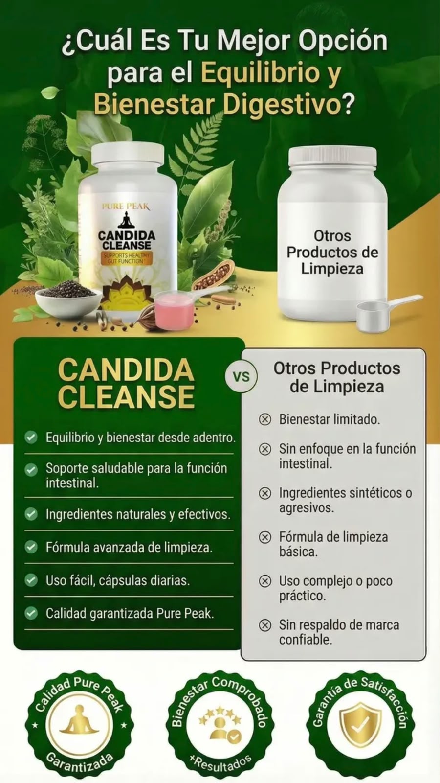 Candida Cleanse 60 Capsulas Premium