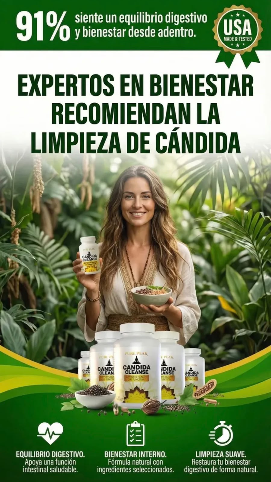 Candida Cleanse 60 Capsulas Premium